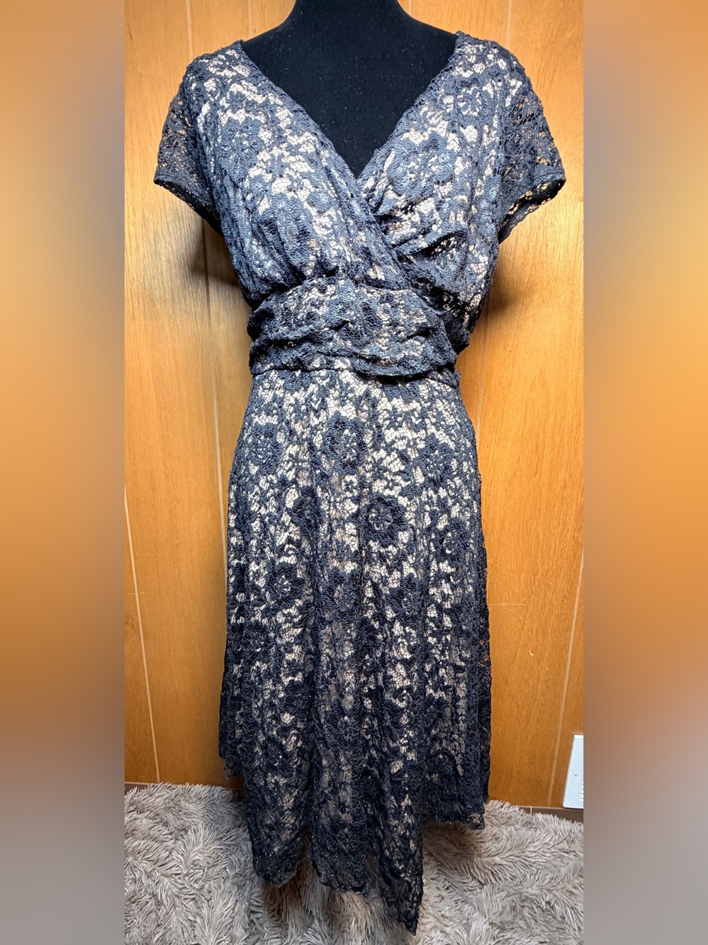 Studio 1940 Black Lace Overlay Dress Size 16W